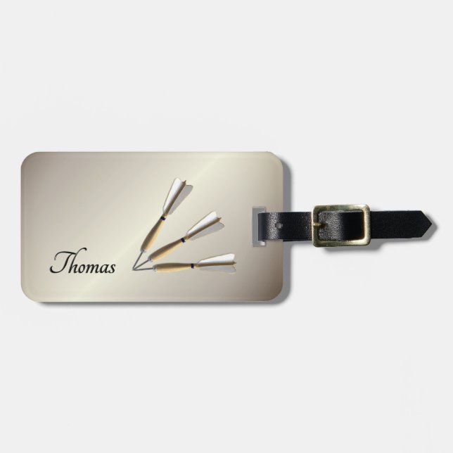 Monogram Darts Design Luggage Tag (Front Horizontal)