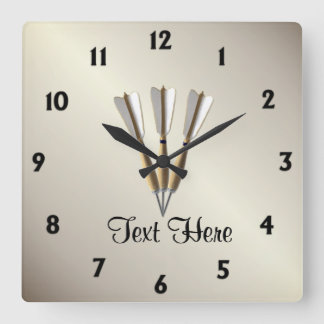Monogram Darts Design Square Wall Clock