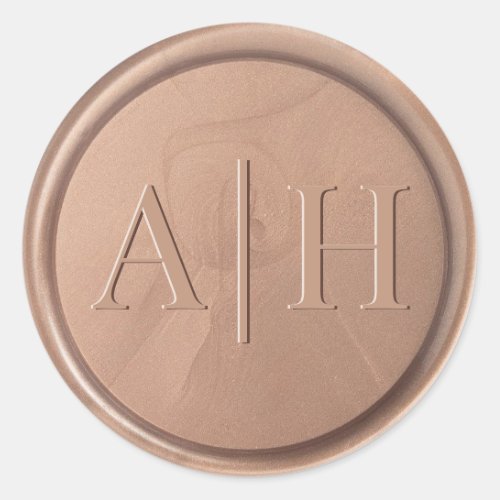 Monogram Date Chocolate Brown Seal Sticker