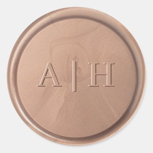 Monogram Date Chocolate Brown Wax Seal Sticker