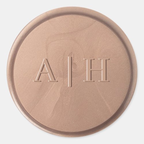 Monogram Date Chocolate Brown Wax Seal Sticker