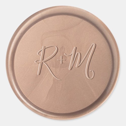 Monogram Date Chocolate Brown Wax Seal Sticker