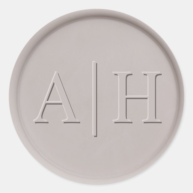 Monogram Date Clay Wax Seal Sticker (Front)