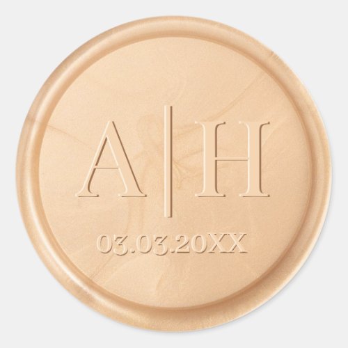 Monogram Date Ivory Wheat Seal Sticker