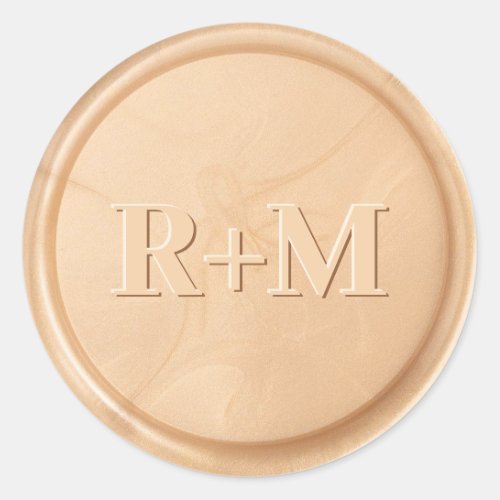 Monogram Date Ivory Wheat Wax Seal Sticker