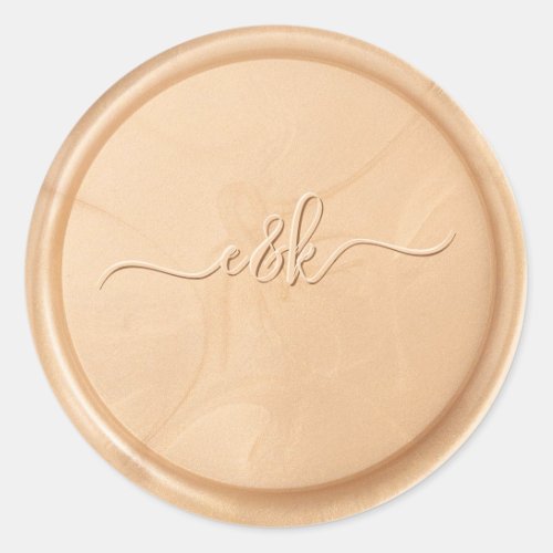 Monogram Date Ivory Wheat Wax Seal Sticker