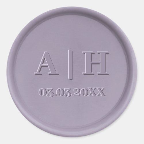 Monogram Date Lavender Wax Seal Sticker