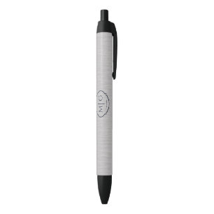 Monogram Date Premium Brushed Silver Metal Texture Pen