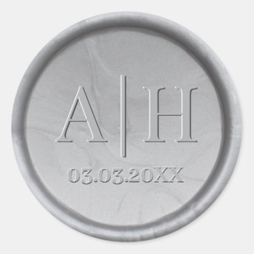 Monogram Date Silver Sticker