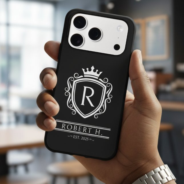 Monogram Decorative Shield Crown Black iPhone Case (Monogram Decorative Shield Crown Black iPhone Case
)