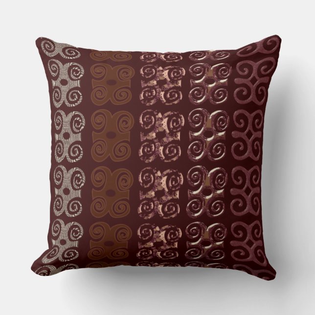 Monogram Decorative Throw Pillows-African Symbols Pillow (Front)