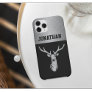 Monogram Deer Black Silver Stag Hunting Buck iPhone 15 Case