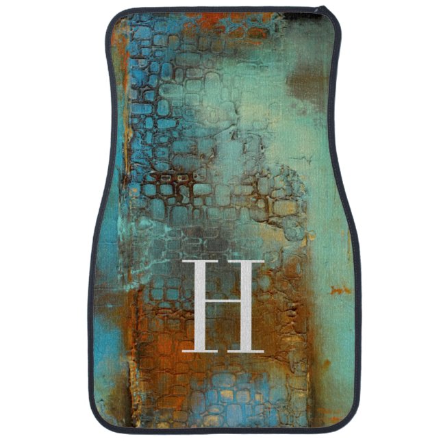 Monogram | Deja Blue Car Mat (Front)