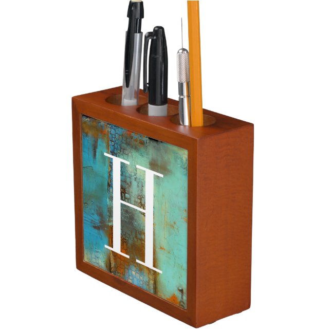 Monogram | Deja Blue Pencil/Pen Holder (In Situ)