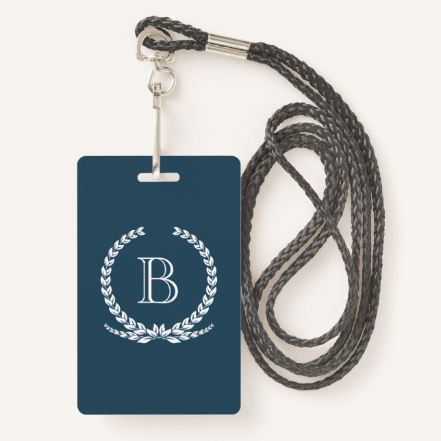 Monogram design badge (Front with Lanyard)