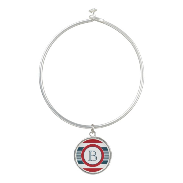 Monogram design bangle bracelet (Front)