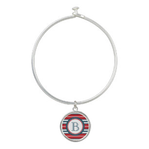 Monogram design bangle bracelet