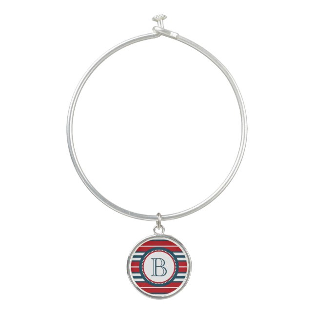 Monogram design bangle bracelet (Front)