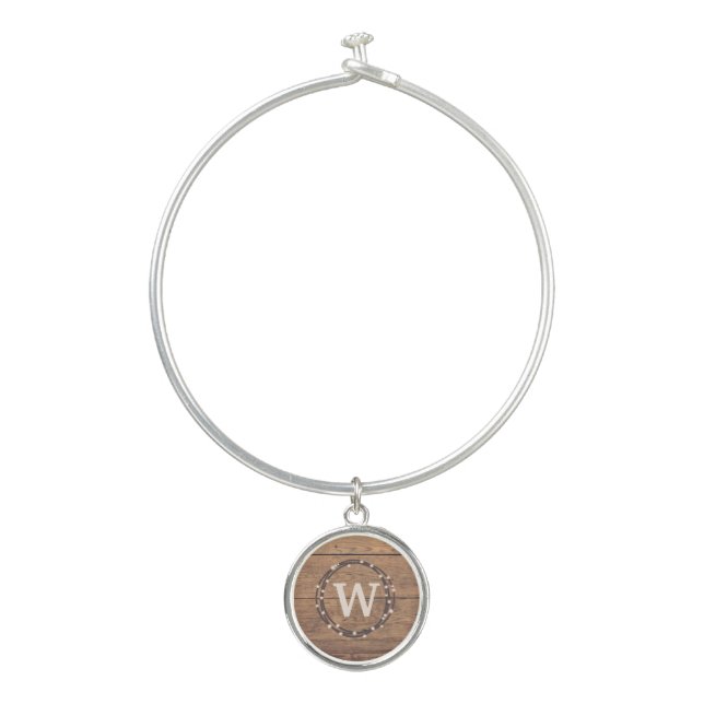 Monogram design bangle bracelet (Front)