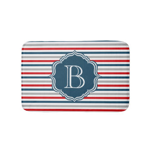 Monogram design bathroom mat