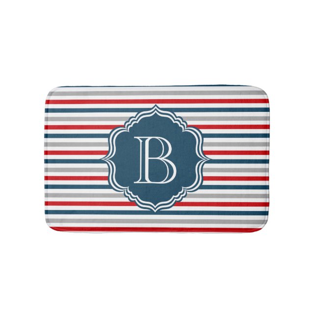 Monogram design bathroom mat (Front)