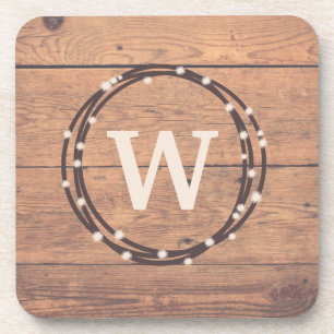 Monogram design beverage coaster