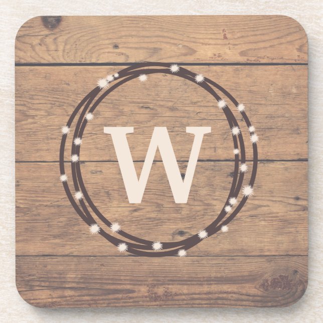 Monogram design beverage coaster (Front)