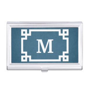 Monogram design business card holder