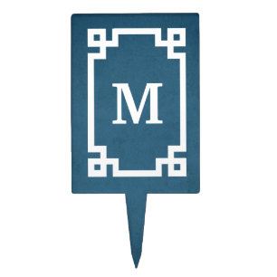 Monogram design cake topper