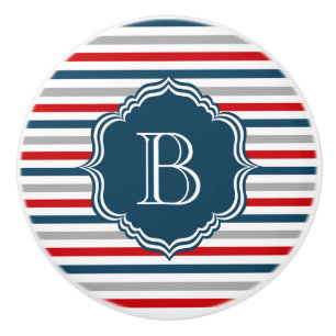 Monogram design ceramic knob