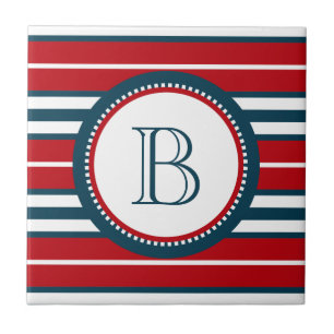 Monogram design ceramic tile