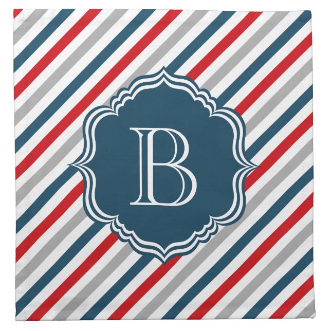 Monogram design cloth napkin (Front)