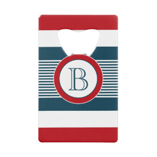 Monogram design credit card bottle opener