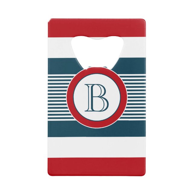 Monogram design credit card bottle opener (Front)