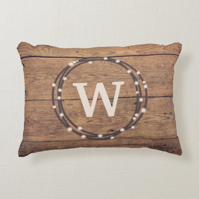 Monogram design decorative pillow (Front)