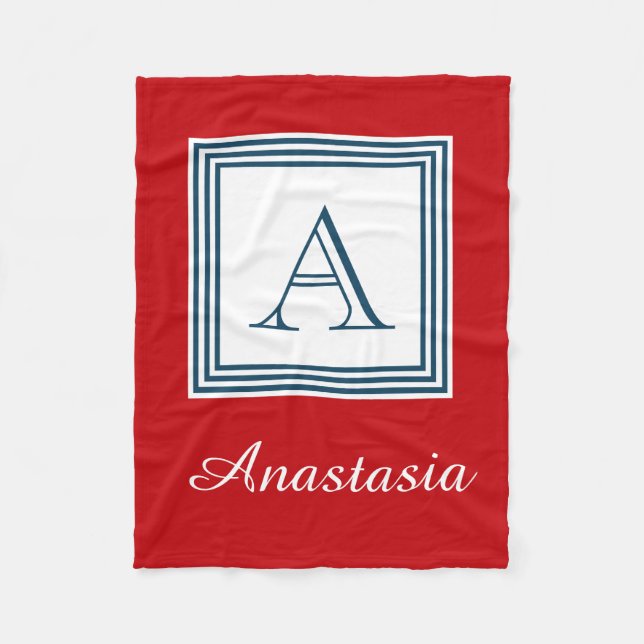 Monogram design fleece blanket (Front)