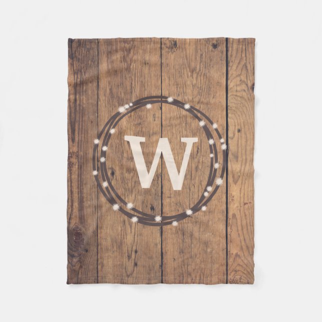 Monogram design fleece blanket (Front)