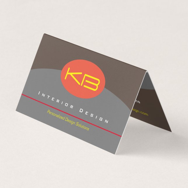 Monogram Design Folded Business Card (Front)