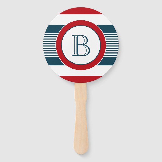Monogram design hand fan (Front)