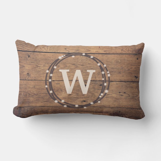 Monogram design lumbar pillow (Front)