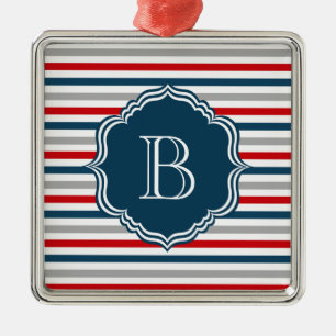 Monogram design metal ornament