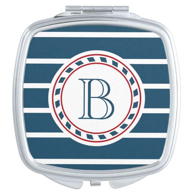 Monogram design mirror for makeup (Front)