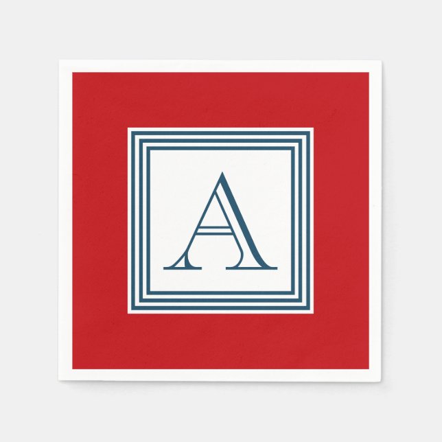 Monogram design paper napkins (Front)