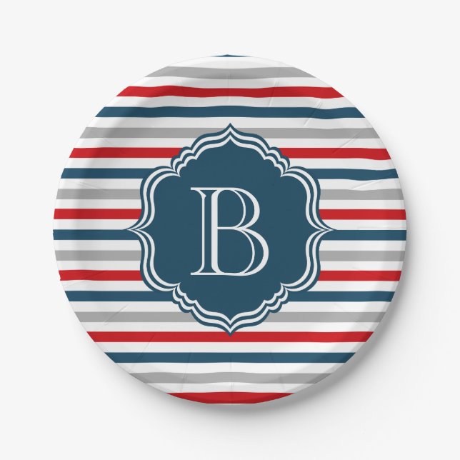 Monogram design paper plates (Front)