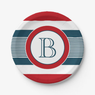 Monogram design paper plates