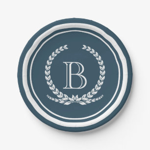 Monogram design paper plates