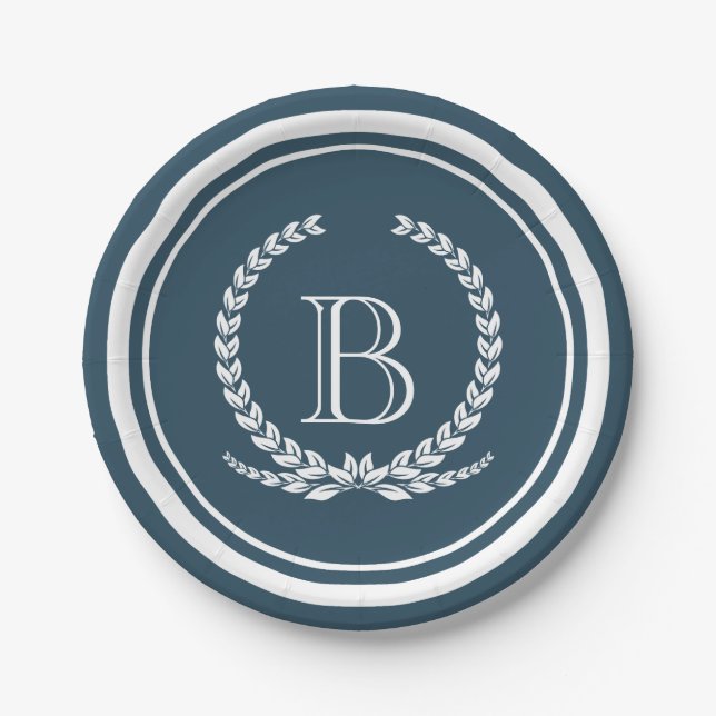 Monogram design paper plates (Front)