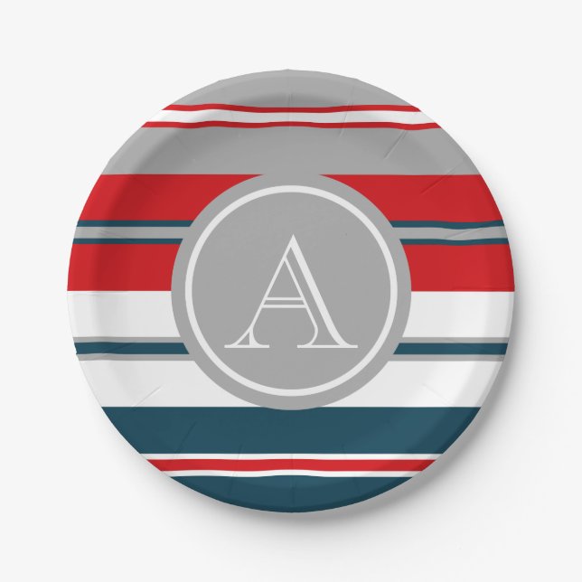 Monogram design paper plates (Front)