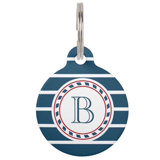 Monogram design pet ID tag (Front)