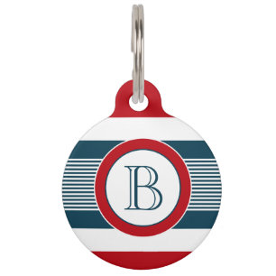 Monogram design pet name tag